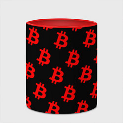 Кружка 3D Bitcoin red logo money, цвет: 3D-белый + красный — фото 2