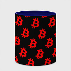 Кружка 3D Bitcoin red logo money, цвет: 3D-белый + синий — фото 2