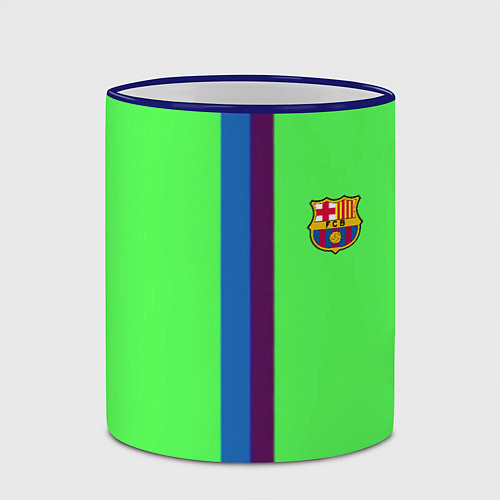 Кружка цветная Barcelona fc sport line / 3D-Синий кант – фото 2