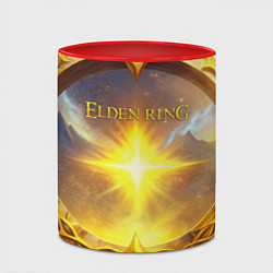 Кружка 3D Elden Ring лого и волшебное золотое кольцо, цвет: 3D-белый + красный — фото 2