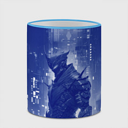 Кружка 3D Боевой андроид в синих тонах, цвет: 3D-небесно-голубой кант — фото 2
