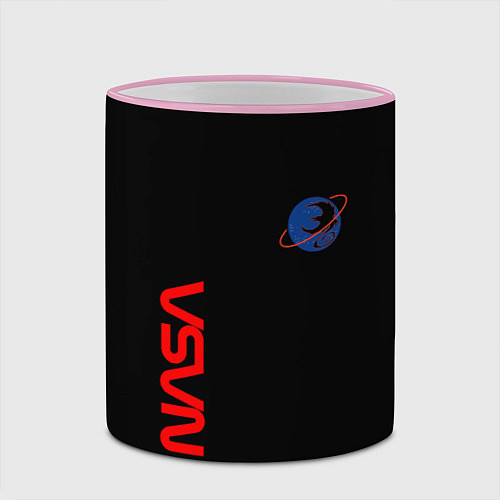 Кружка цветная Nasa космический бренд / 3D-Розовый кант – фото 2