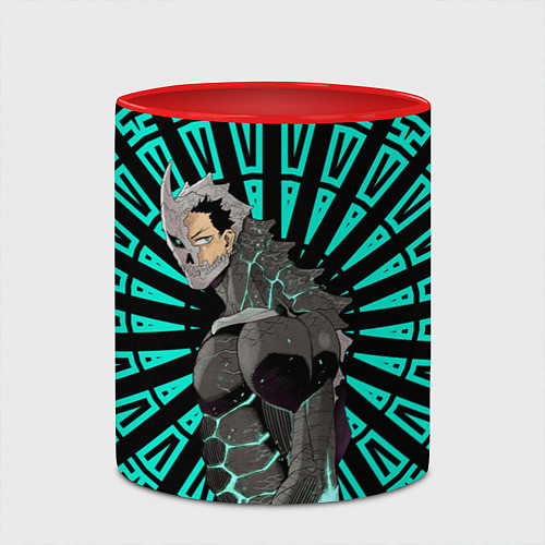 Кружка цветная Кафка Хибино Кайдзю номер 8 / 3D-Белый + красный – фото 2