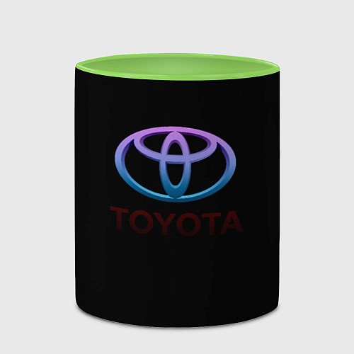 Кружка цветная Toyota neon steel / 3D-Белый + светло-зеленый – фото 2