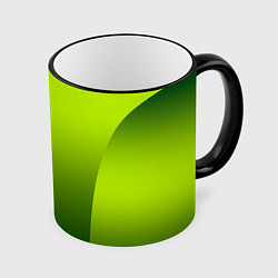 Кружка 3D Яркий зеленый градиентный комбинированный узор, цвет: 3D-черный кант