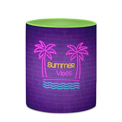 Кружка 3D Неоновые пальмы summer vibes, цвет: 3D-белый + светло-зеленый — фото 2