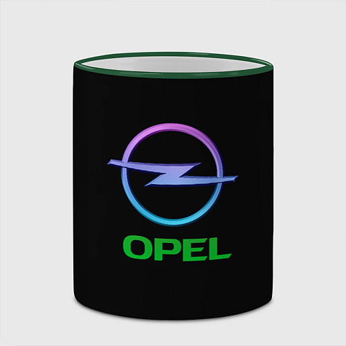 Кружка цветная Opel auto neon / 3D-Зеленый кант – фото 2