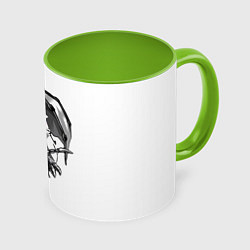 Кружка 3D BMW s1000rr dragon, цвет: 3D-белый + светло-зеленый