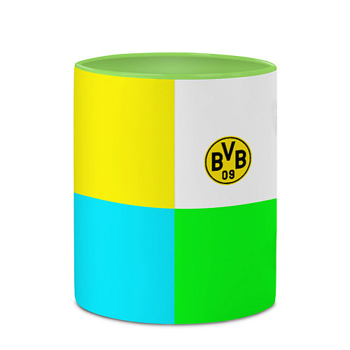 Кружка цветная Borussia color cport / 3D-Белый + светло-зеленый – фото 2