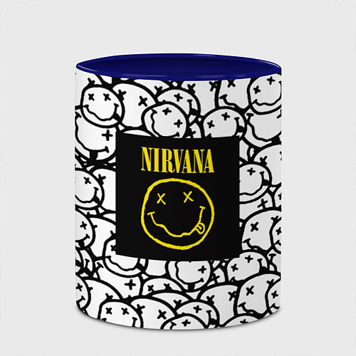 Кружка цветная Nirvana rock pattern / 3D-Белый + синий – фото 2