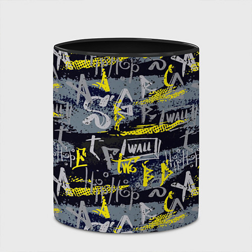 Кружка цветная Hip hop wall / 3D-Белый + черный – фото 2