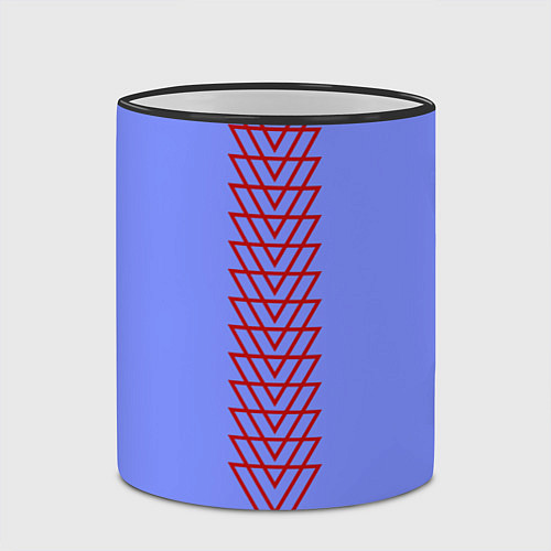 Кружка цветная Треугольники полосой / 3D-Черный кант – фото 2