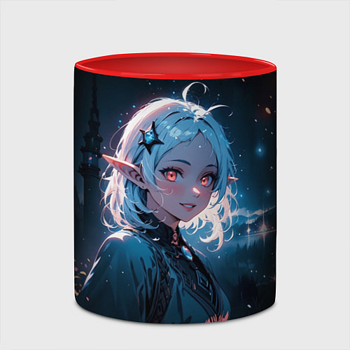 Кружка цветная Сильфи - лунный свет - Mushoku tensei / 3D-Белый + красный – фото 2