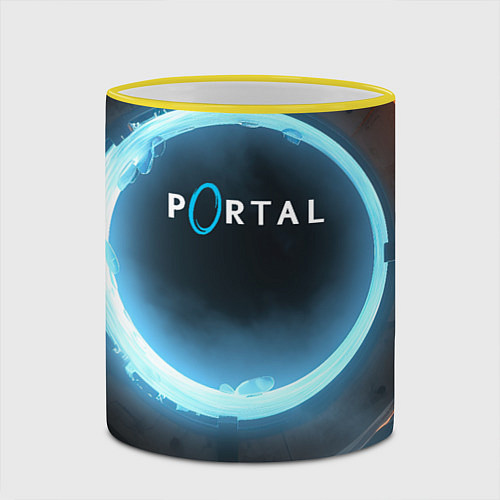 Кружка цветная Portal logo game / 3D-Желтый кант – фото 2