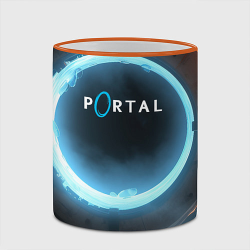 Кружка цветная Portal logo game / 3D-Оранжевый кант – фото 2