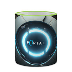 Кружка 3D Portal logo game, цвет: 3D-светло-зеленый кант — фото 2