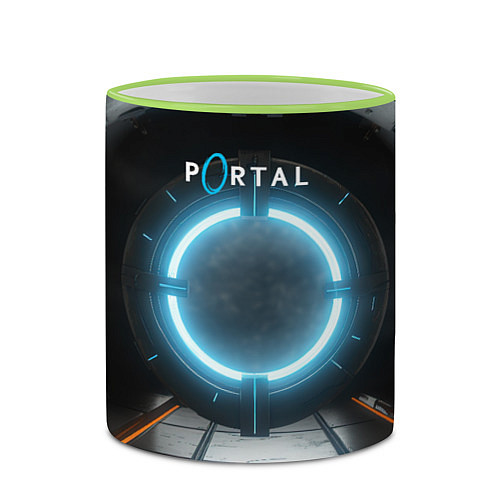 Кружка цветная Portal logo game / 3D-Светло-зеленый кант – фото 2