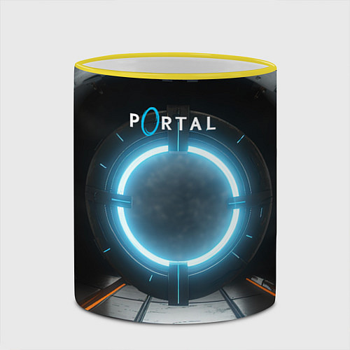 Кружка цветная Portal logo game / 3D-Желтый кант – фото 2