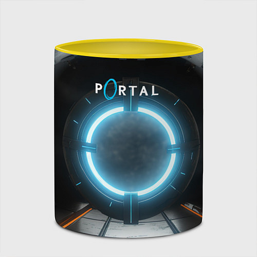 Кружка цветная Portal logo game / 3D-Белый + желтый – фото 2