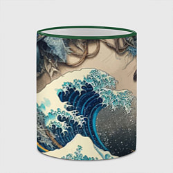 Кружка 3D Collage of all sorts of things and a wave, цвет: 3D-зеленый кант — фото 2