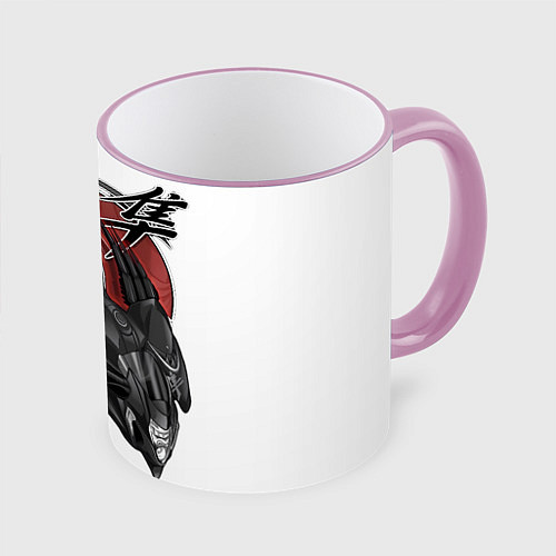 Кружка цветная Suzuki Hayabusa сокол / 3D-Розовый кант – фото 1