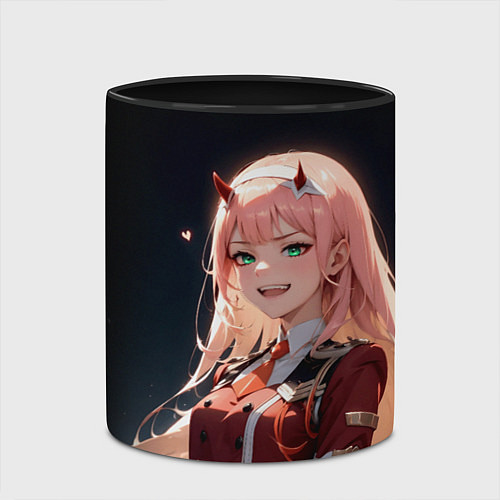 Кружка цветная Милый во франксе - zero two / 3D-Белый + черный – фото 2