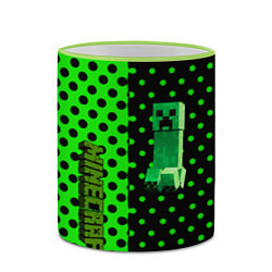 Кружка 3D Minecraft creeper pattern, цвет: 3D-светло-зеленый кант — фото 2