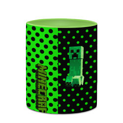 Кружка 3D Minecraft creeper pattern, цвет: 3D-белый + светло-зеленый — фото 2