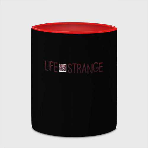 Кружка цветная Life is strange logo / 3D-Белый + красный – фото 2