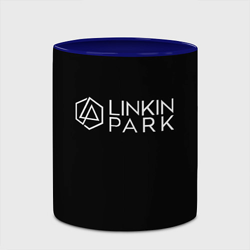 Кружка цветная Linkin parrk logo chester / 3D-Белый + синий – фото 2