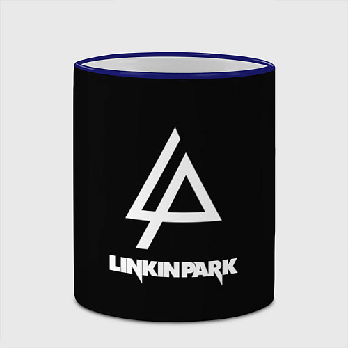 Кружка цветная Linkin park logo brend music / 3D-Синий кант – фото 2
