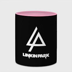 Кружка 3D Linkin park logo brend music, цвет: 3D-белый + розовый — фото 2
