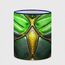 Кружка 3D Зеленый текстурный костюм из кожи, цвет: 3D-синий кант — фото 2