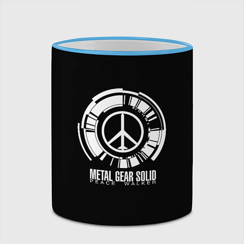 Кружка цветная Metal gear solid snake logo / 3D-Небесно-голубой кант – фото 2