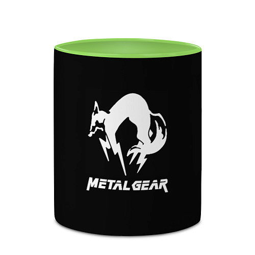 Кружка цветная Metal gear logo / 3D-Белый + светло-зеленый – фото 2