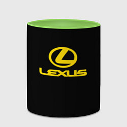 Кружка 3D Lexus yellow logo, цвет: 3D-белый + светло-зеленый — фото 2