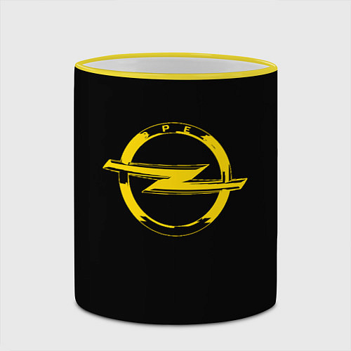Кружка цветная Opel yellow / 3D-Желтый кант – фото 2