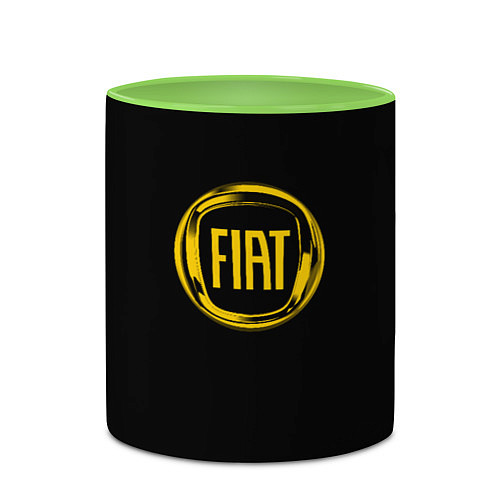 Кружка цветная FIAT logo yelow / 3D-Белый + светло-зеленый – фото 2