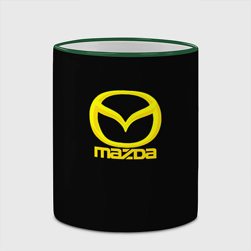 Кружка цветная Mazda yellow / 3D-Зеленый кант – фото 2