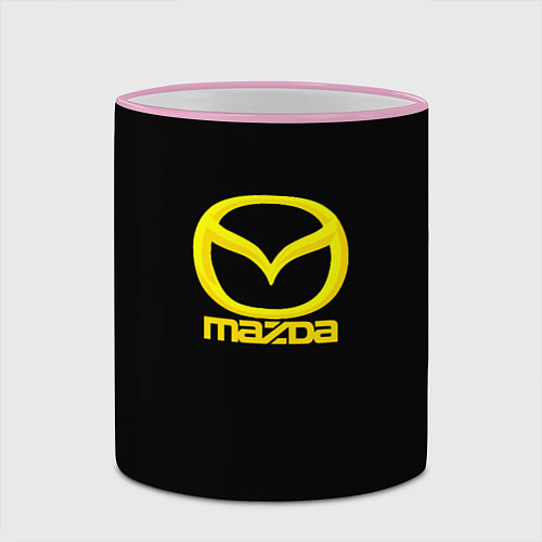 Кружка цветная Mazda yellow / 3D-Розовый кант – фото 2