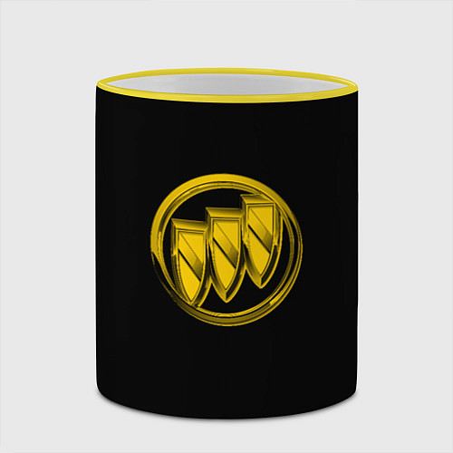 Кружка цветная Buick logo yellow / 3D-Желтый кант – фото 2