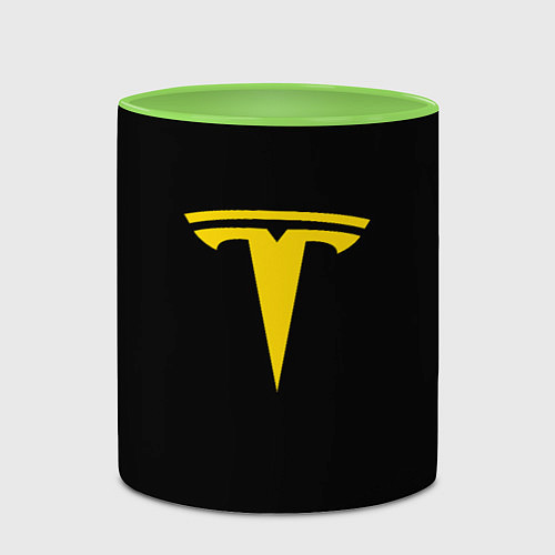 Кружка цветная Tesla yellow / 3D-Белый + светло-зеленый – фото 2