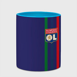 Кружка 3D Olympique lyonnais, цвет: 3D-белый + небесно-голубой — фото 2