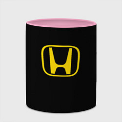 Кружка 3D Honda yellow, цвет: 3D-белый + розовый — фото 2