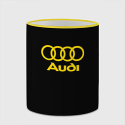 Кружка 3D Audi logo yellow, цвет: 3D-желтый кант — фото 2