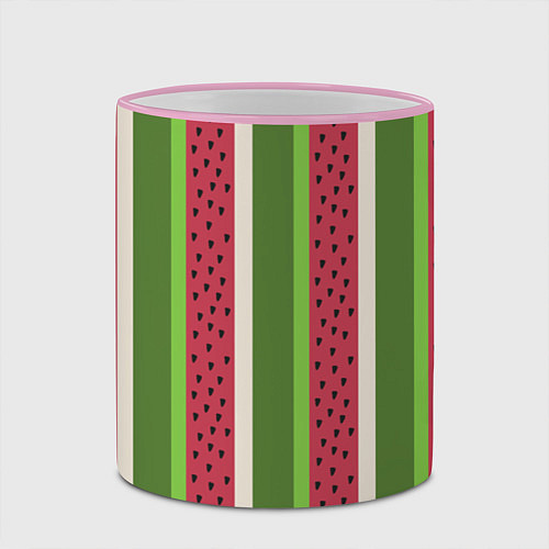 Кружка цветная Арбузный паттерн / 3D-Розовый кант – фото 2