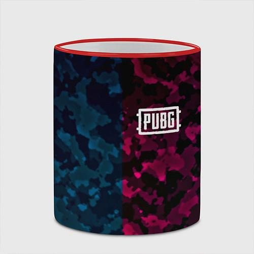 Кружка цветная PUBG camo texture / 3D-Красный кант – фото 2