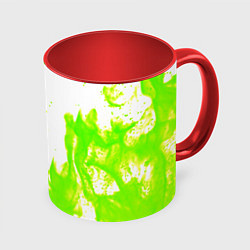 Кружка 3D Кислотный огонь, цвет: 3D-белый + красный