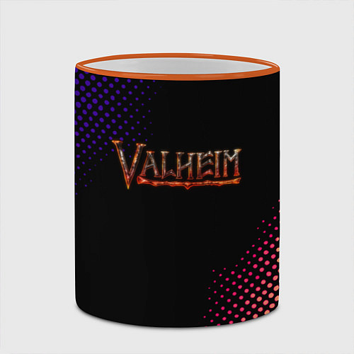 Кружка цветная Valheim logo pattern / 3D-Оранжевый кант – фото 2