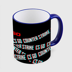 Кружка 3D Counter strike glitch, цвет: 3D-синий кант